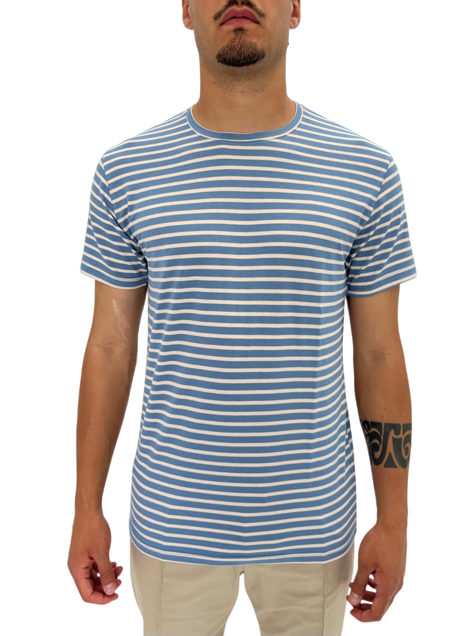 Tシャツ・カットソー DANIELE ALESSANDRINI Men T-shirt Camel DA1SS25T008 470 Emporio Armani men's T-shirt in lyocell and cotton